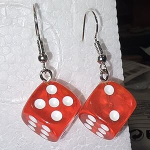 Red Dice Earrings